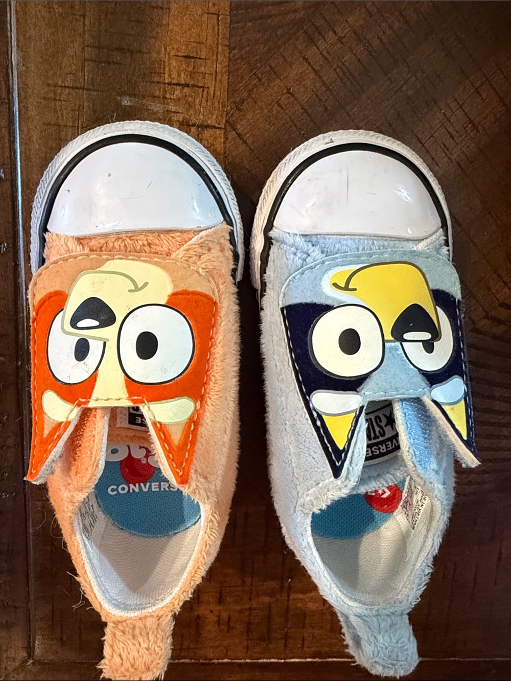 Converse Toddler Plush Character Sneakers in Peach and Light Blue
